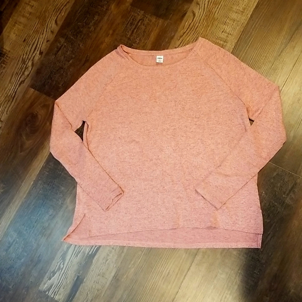 Old Navy pink knit shirt. Boxy shirt, comfy shirt, sz S